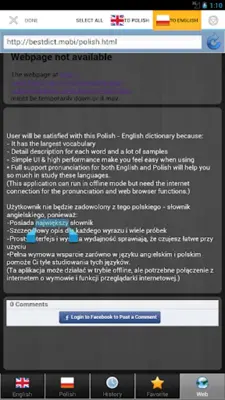 Polish best dict android App screenshot 0